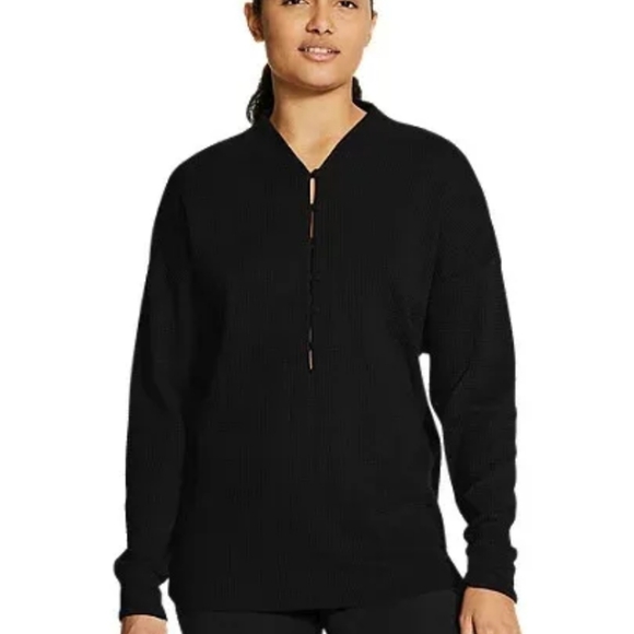 Nike Yoga Women's Waffled Pullover Black Dri-Fit - Picture 4 of 4